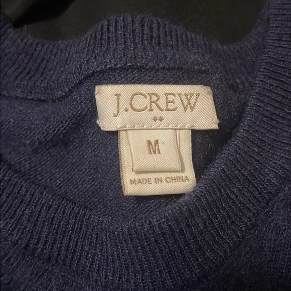 J Crew Sweater With 100% Merino Wool Design Navy Blue Size Medium - Picture 4 of 6